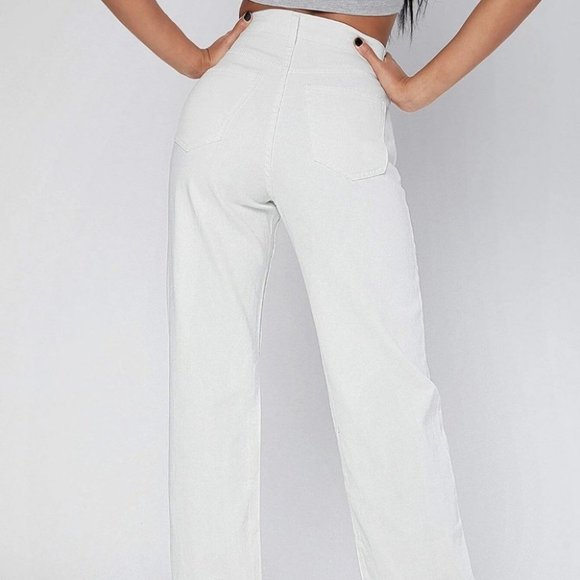 White Casual Womens 90s High-Waist Denim Boyfriend Fit Jeans - Picture 4 of 4